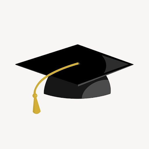Graduation cap clipart, stationery illustration. Free public domain CC0 image.